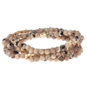 scout curated wears - women's stone wrap bracelet & necklace - rhodonite - stone of healing