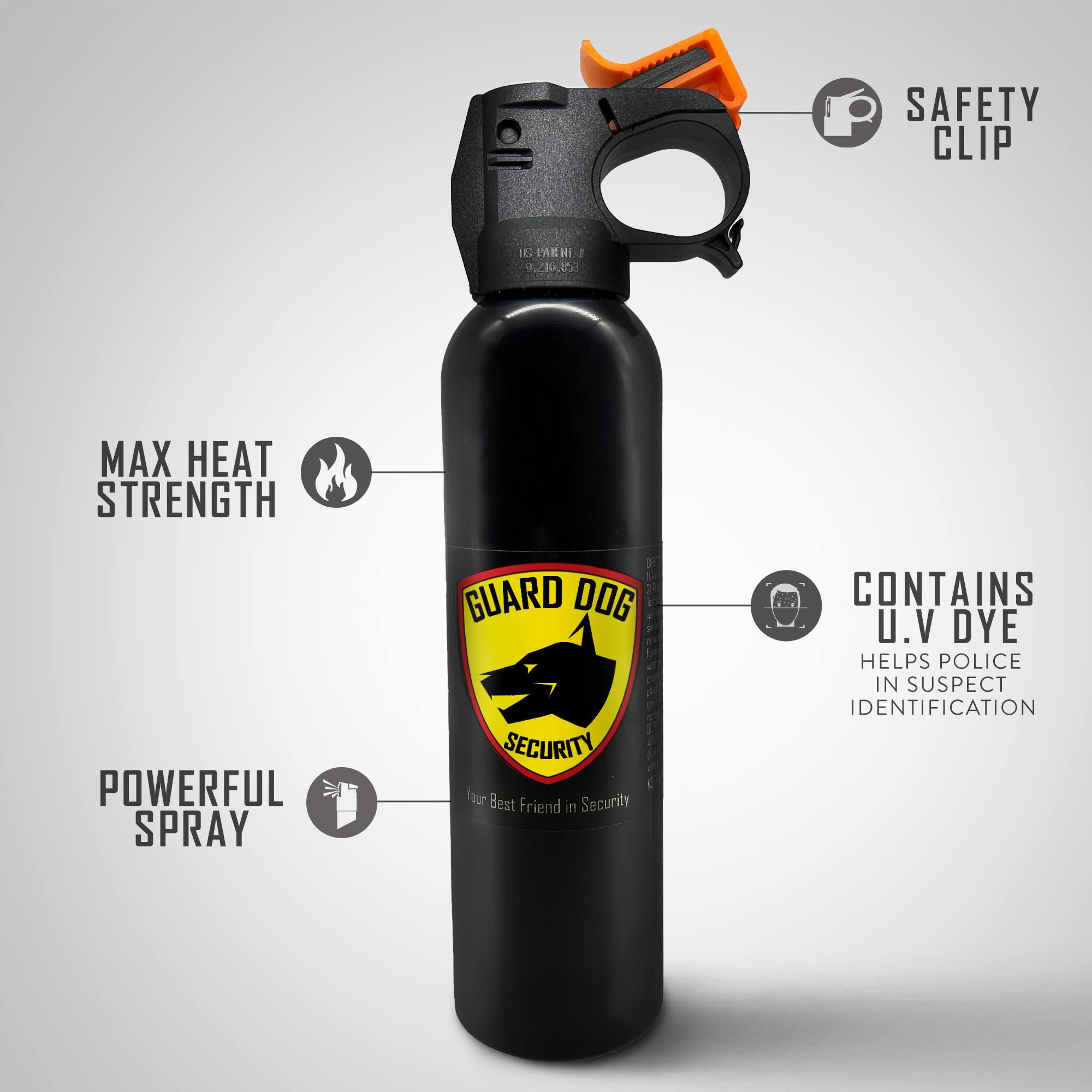 Guard Dog Security Fire Master OC Spray Fogger 9 oz - Police Strength with UV dye - 150 Burst (9 oz - 2 Pack)