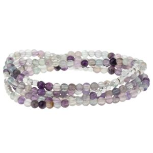 Scout Curated Wears - Women's Stone Wrap Bracelet & Necklace - Fluorite - Stone of Brilliance