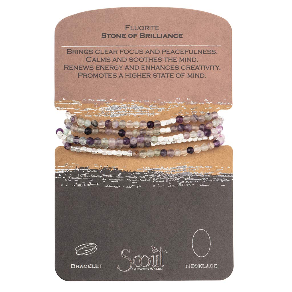 Scout Curated Wears - Women's Stone Wrap Bracelet & Necklace - Fluorite - Stone of Brilliance