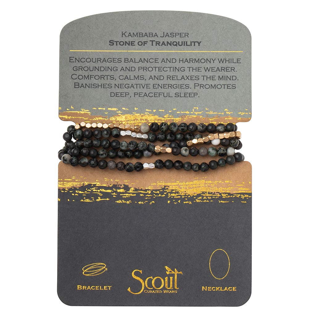 Scout Curated Wears - Women's Stone Wrap Bracelet & Necklace - Kambaba Jasper - Stone Tranquility