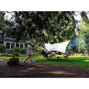 Snow Peak Takibi Tarp Hexa Set Waterproof Campfire Tarp, M (TP-440S-US)