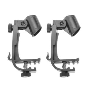 nueven drum microphone clip adjustable drum rim mic clips drum microphone mount clamp (pack of 2)