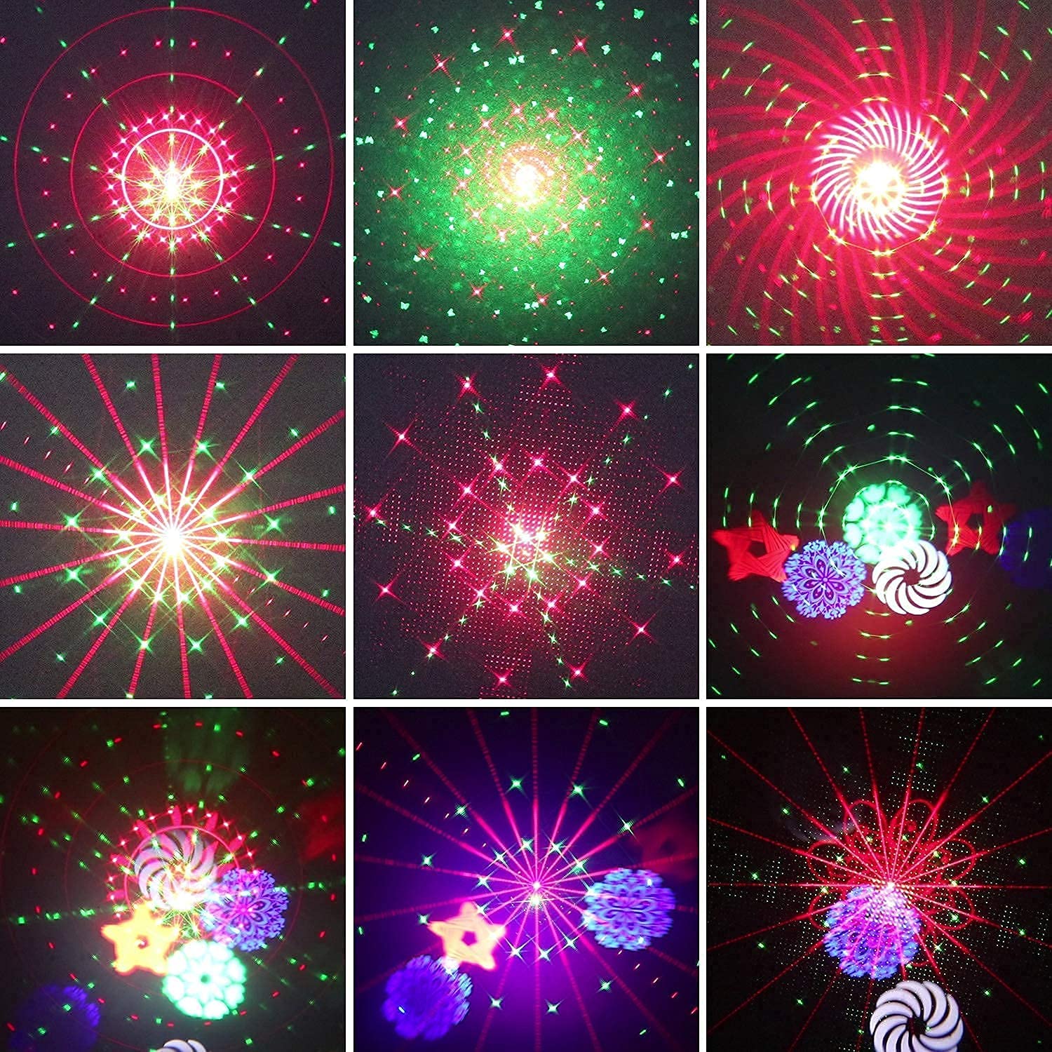 WGSS DJ Lights Sound Activated, LED Laser Strobe Stage Disco Party Light Sync with Music Remote Portable Show Projector for Dance Floor Karaoke Birthday Christmas Halloween Wedding Decorations