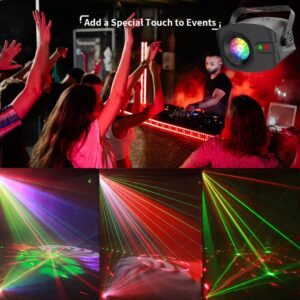 WGSS DJ Lights Sound Activated, LED Laser Strobe Stage Disco Party Light Sync with Music Remote Portable Show Projector for Dance Floor Karaoke Birthday Christmas Halloween Wedding Decorations