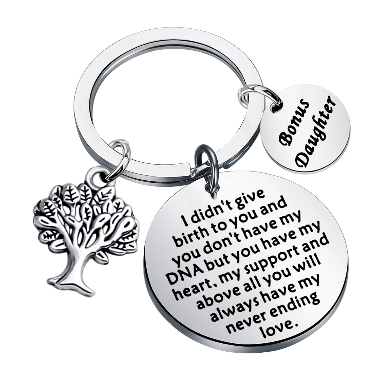 Adoptionn Gifts Keychain Adopted Child Gifts Stepdaughter Stepson Gifts from Stepmom Stepdad Adoptionn Jewelry You Will always have My Never Ending Love (Step daughter)