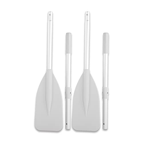 Keenso 2Pcs Inflatable Dinghy Oars, Silver Dinghy Paddle Boat Durable Paddles Plastic for Boat Canoe Water Marine Sports Rowing