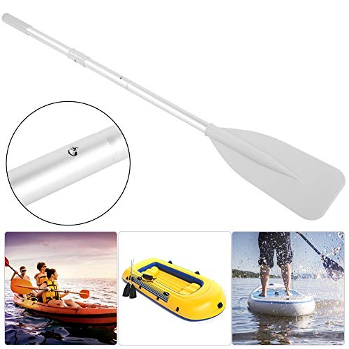 Keenso 2Pcs Inflatable Dinghy Oars, Silver Dinghy Paddle Boat Durable Paddles Plastic for Boat Canoe Water Marine Sports Rowing