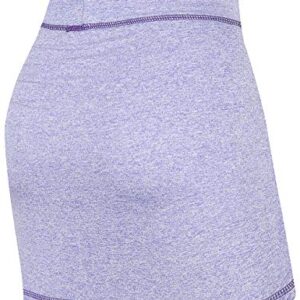 MOQIVGI Skorts for Women with Pockets Hight Waist Bodycon Ruched Golf Tennis Skirts with Inner Shorts Pockets Juniors Exercise Fitness Apparel Purple Large