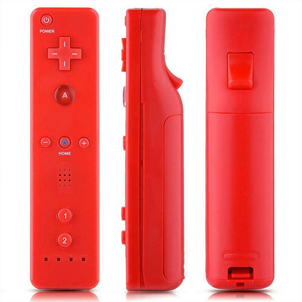 Wireless Remote Controller Gamepad Joystick for Nintendo Wii/ Wii U, w/ Silicone Case & Hand strap (Red)