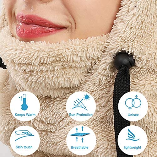 Shy Velvet Balaclava Wind-Resistant Winter Face Mask,Fleece Ski Mask for Men and Women,Warm Face Cover Hat Cap Scarf