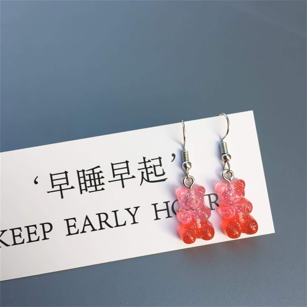 7 Pairs Gummy Bears Earrings Set Colorful Bear Animal Resin Earrings for Women Jewelry(A)