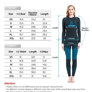 NOOYME Thermal Underwear for Women Long Johns for Women, Base Layer Women Black-blue