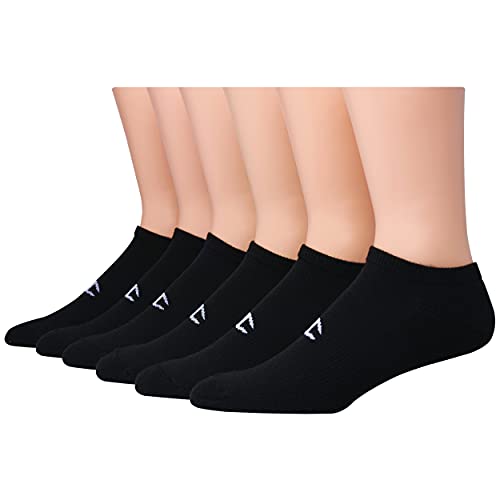 Champion Women's, Double Dry Socks, Crew, Ankle, and No Show, 6-Pack, Black, 5-9