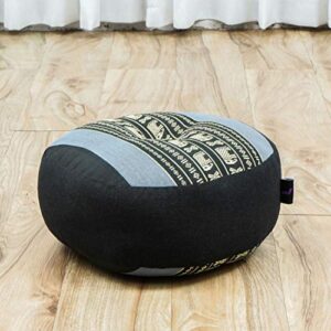 Leewadee Meditation Cushion Set – 1 Small Zafu Yoga Pillow and 1 Small Roll-Up Zabuton Mat Filled with Kapok, Blue