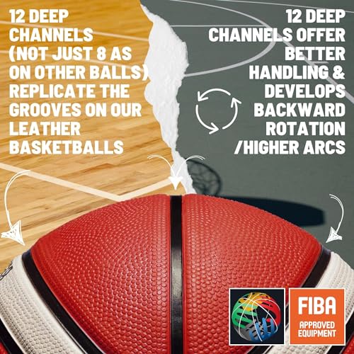 Molten BG2010 Basketball, Indoor/Outdoor, FIBA Approved, Premium Rubber, Deep Channel, Size 7, Orange/Ivory, Suitable for Boys Age 14 & Adult