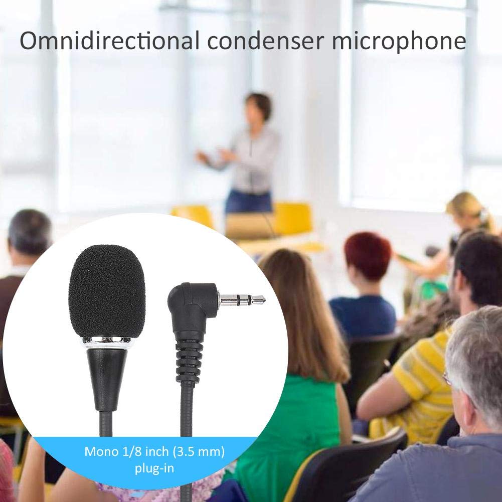 Mini Microphone Condenser,Omnidirectional Flexible Head Vocal Pickup Audio Amplified Equipment Standard 1/8 Inch (3.5 Mm) Aux-in Audio Jack