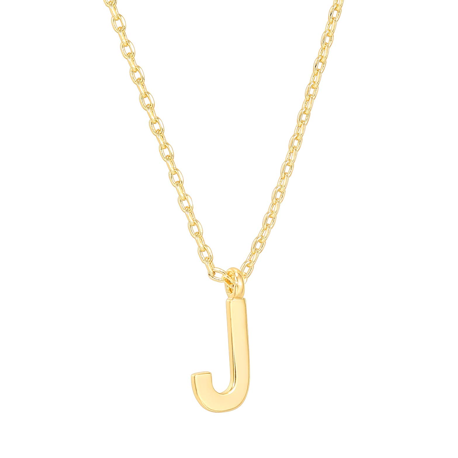 PAVOI 14K Yellow Gold Plated Initial Necklace | Letter Necklaces for Women | J Initial