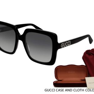 Gucci GG0418S 001 54M Black/Grey Gradient Square Sunglasses For Women+ BUNDLE With Designer iWear Eyewear Kit