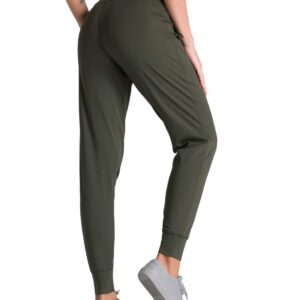 Dragon Fit Joggers for Women with Pockets,High Waist Workout Yoga Tapered Sweatpants Women's Lounge Pants (Medium, Joggers78-Dark Olive)