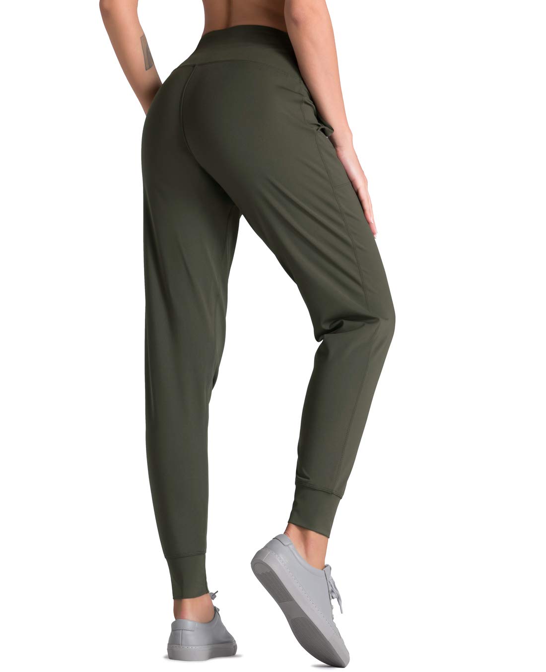 Dragon Fit Joggers for Women with Pockets,High Waist Workout Yoga Tapered Sweatpants Women's Lounge Pants (Medium, Joggers78-Dark Olive)