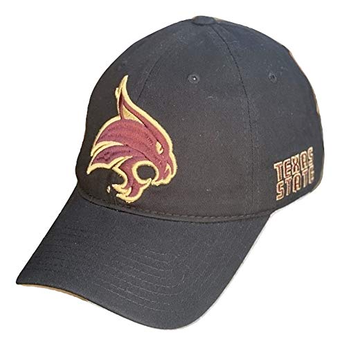 Texas State University Bobcats Cotton Polo Style Baseball Ball Cap Hat Black