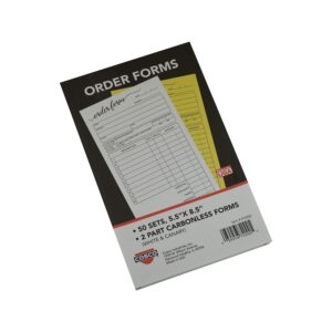 cosco® order form book, script, 8 1/2" x 5", 2-part carbonless 50 sets (074000)