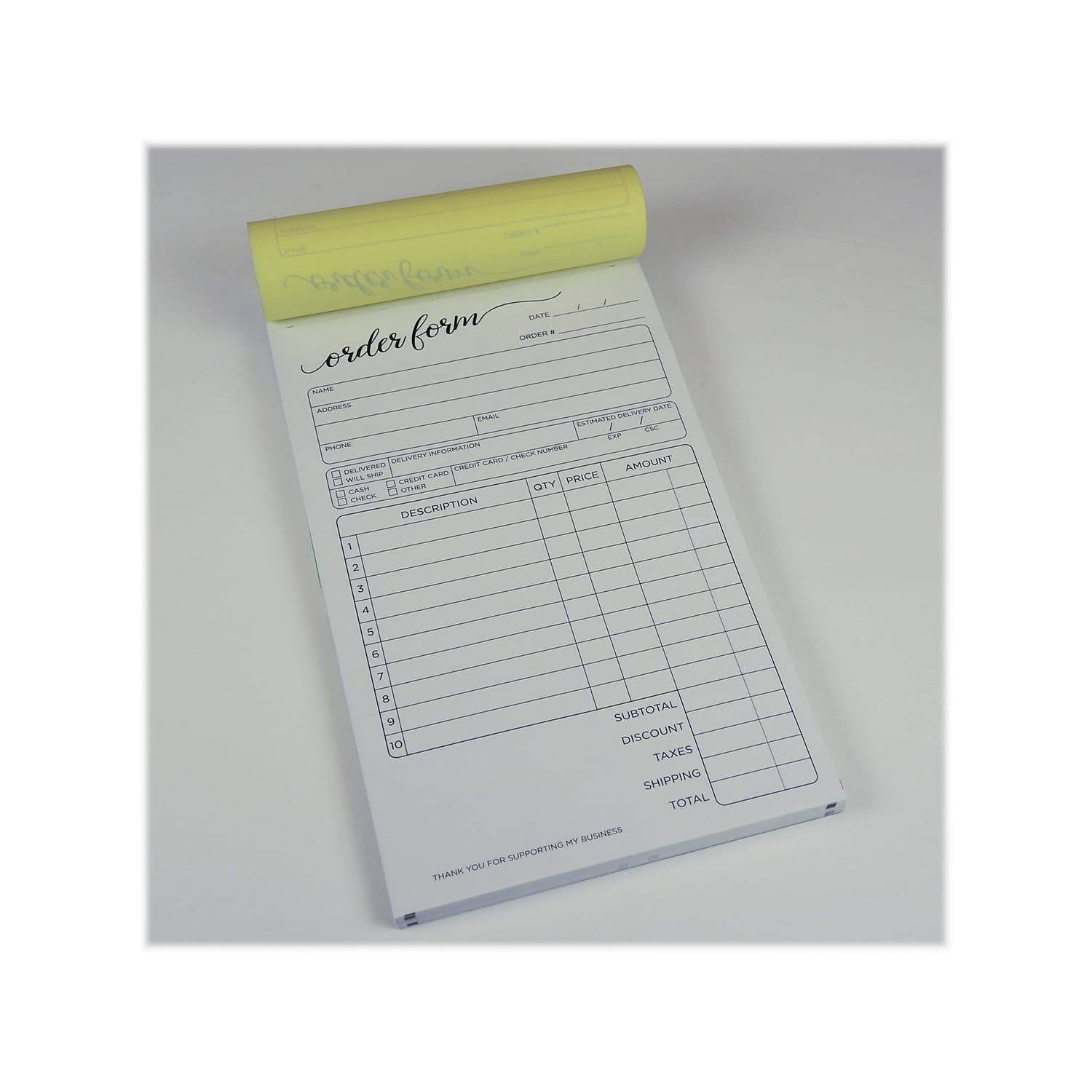 Cosco® Order Form Book, Script, 8 1/2" x 5", 2-Part Carbonless 50 Sets (074000)