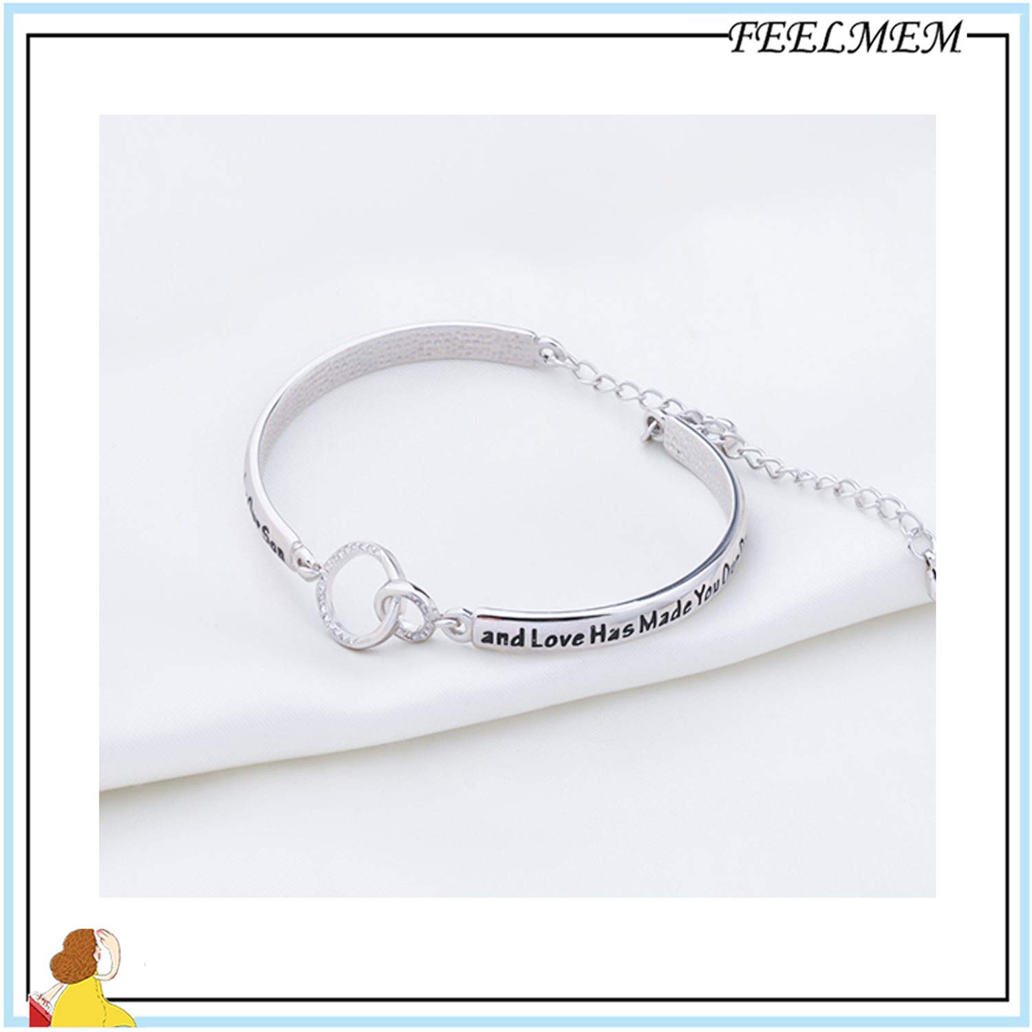 FEELMEM Daughter in Law Gift You Were Created By God Chosen By Our Son And Love Has Made You Our Daughter Bangle Bracelet Wedding Gift Jewelry For Bride Bridal Shower Gift (You-greated silver)