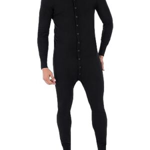 Fruit of the Loom Men's Premium Thermal Union Suit, Black, X-Large