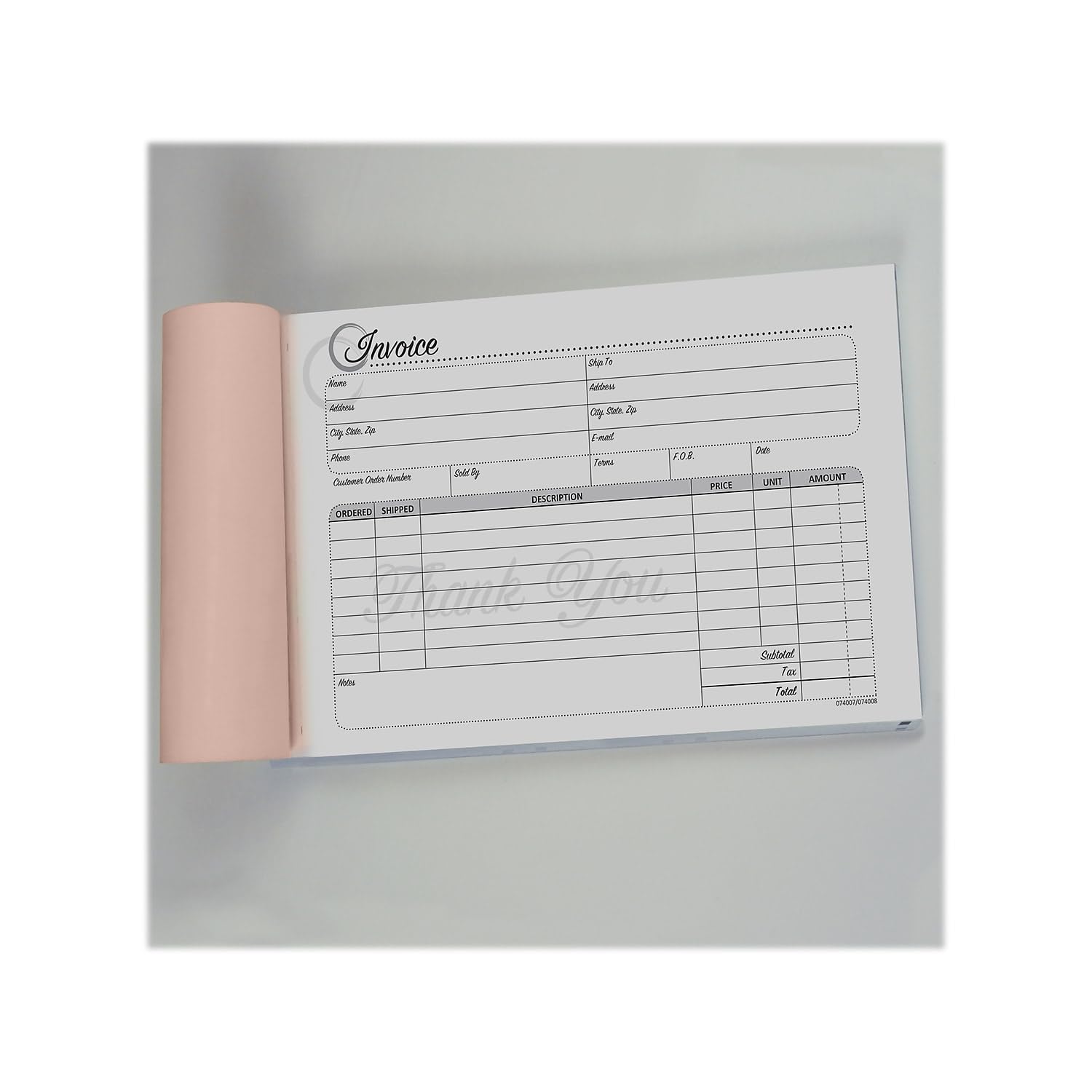 Cosco® Service Invoice Form Book with Slip, Artistic, 5 3/8" x 8 1/2", 3-Part, 50 sets (074008)