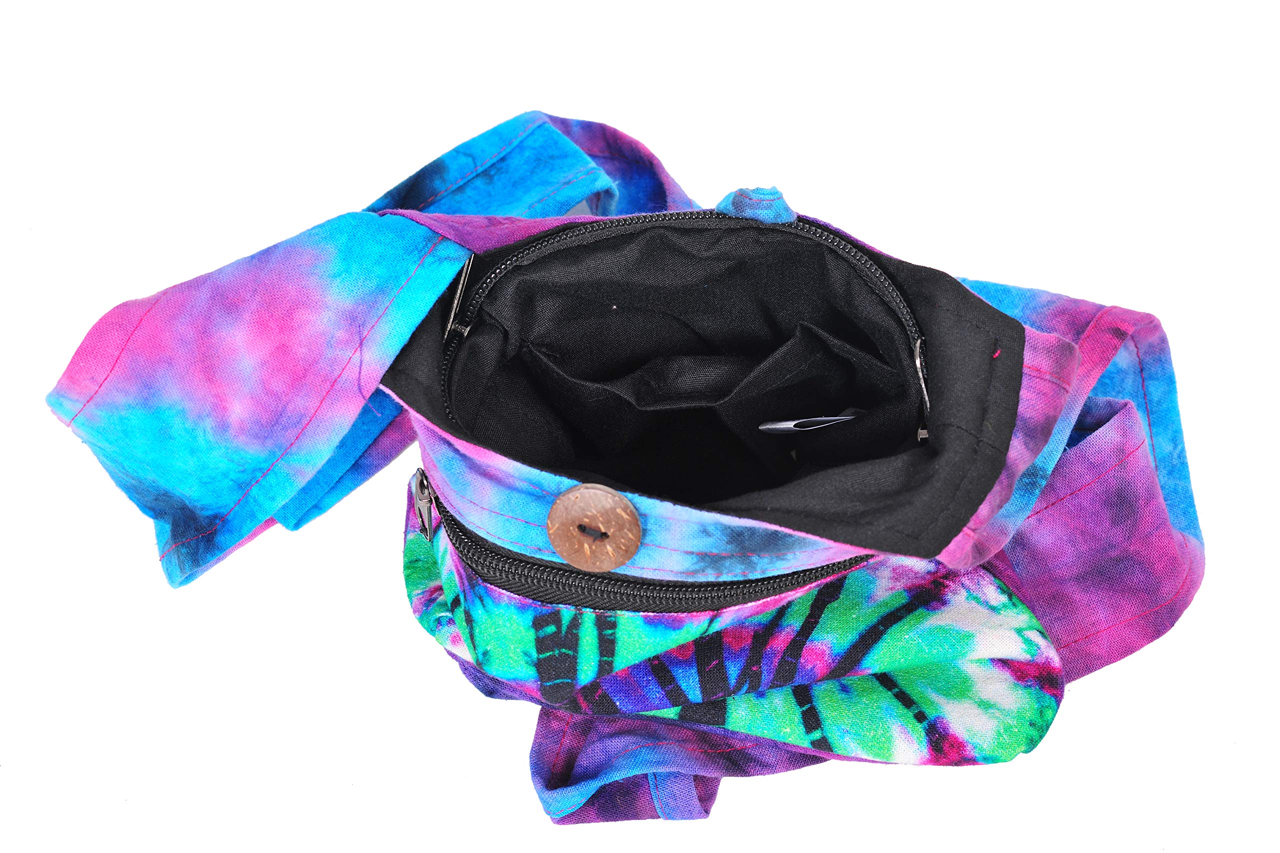 THE COLLECTION ROYAL Tie Dye Cotton Sling Crossbody Shoulder Graphic Mini Hobo Bag