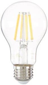 westinghouse 5136100 6.5 watt (60 watt equivalent) a19 dimmable clear filament led light bulb, medium base, 2 pack