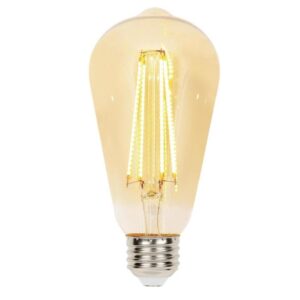 westinghouse 5317800 6.5 watt (60 watt equivalent) st20 dimmable amber filament led light bulb, medium base