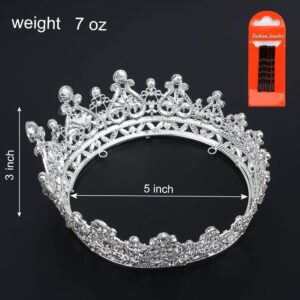 AOPRIE Victoria 1870s Crown for Women Silver Crystal Tiara for Girls Queen Crowns and Tiaras princess Hair Accessories for Wedding Prom Bridal Party Halloween Costume Christmas birthday Gifts