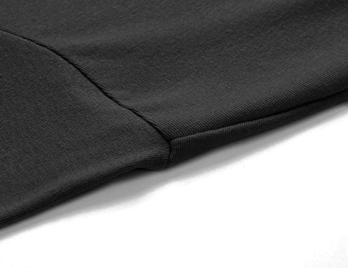 Beauhuty Men Slim Fit Lightweight Long Sleeve Pullover Top Turtleneck T-Shirt (Black,XL)