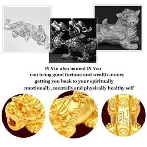 HiRinK 3Pcs Feng Shui Good Luck Bracelets- Lucky Charm Pi Xiu Pi Yao Bracelet Chinese Dragon Attract Good Luck and Wealth Jewelry Adjustable Elastic for Men Women