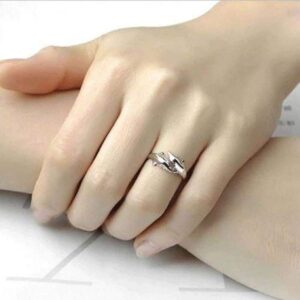 shiYsRL Exquisite Jewelry Ring Love Rings Fashion Women Silver Plated Double Dolphin Opening Adjustable Finger Ring Gift Wedding Band Best Gifts for Love with Valentine's Day - Silver