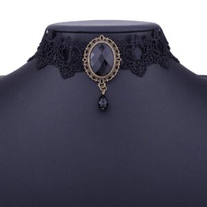 ALAIX Lace Choker with Faux Pearl Sexy Rock Style Vintage Necklace for Women and Girls Black