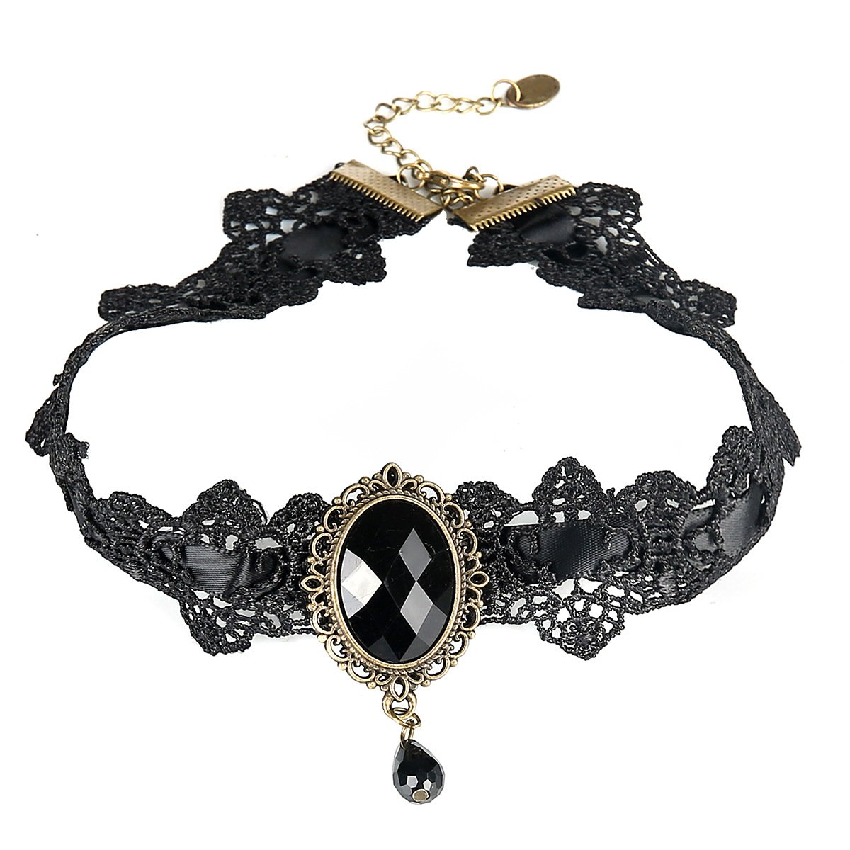 ALAIX Lace Choker with Faux Pearl Sexy Rock Style Vintage Necklace for Women and Girls Black