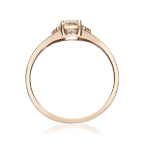 Gin & Grace 10K Rose Gold Natural Diamond(I1,I2) & Genuine Morganite Statement Propose Promise Ring for Women