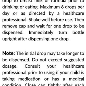 Kiddivit Baby Lactase Liquid Drops 1000 Units - 100 Daily Servings, 1 Fl Oz (30 mL) - Built-in Dropper, Glass Bottle - Sugar Free, Gluten Free, Vegetarian Friendly