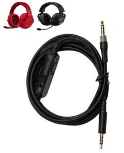 removable audio aux cable with inline mute and volume controls for logitech wired g433 g233 g pro g pro x gaming headsets