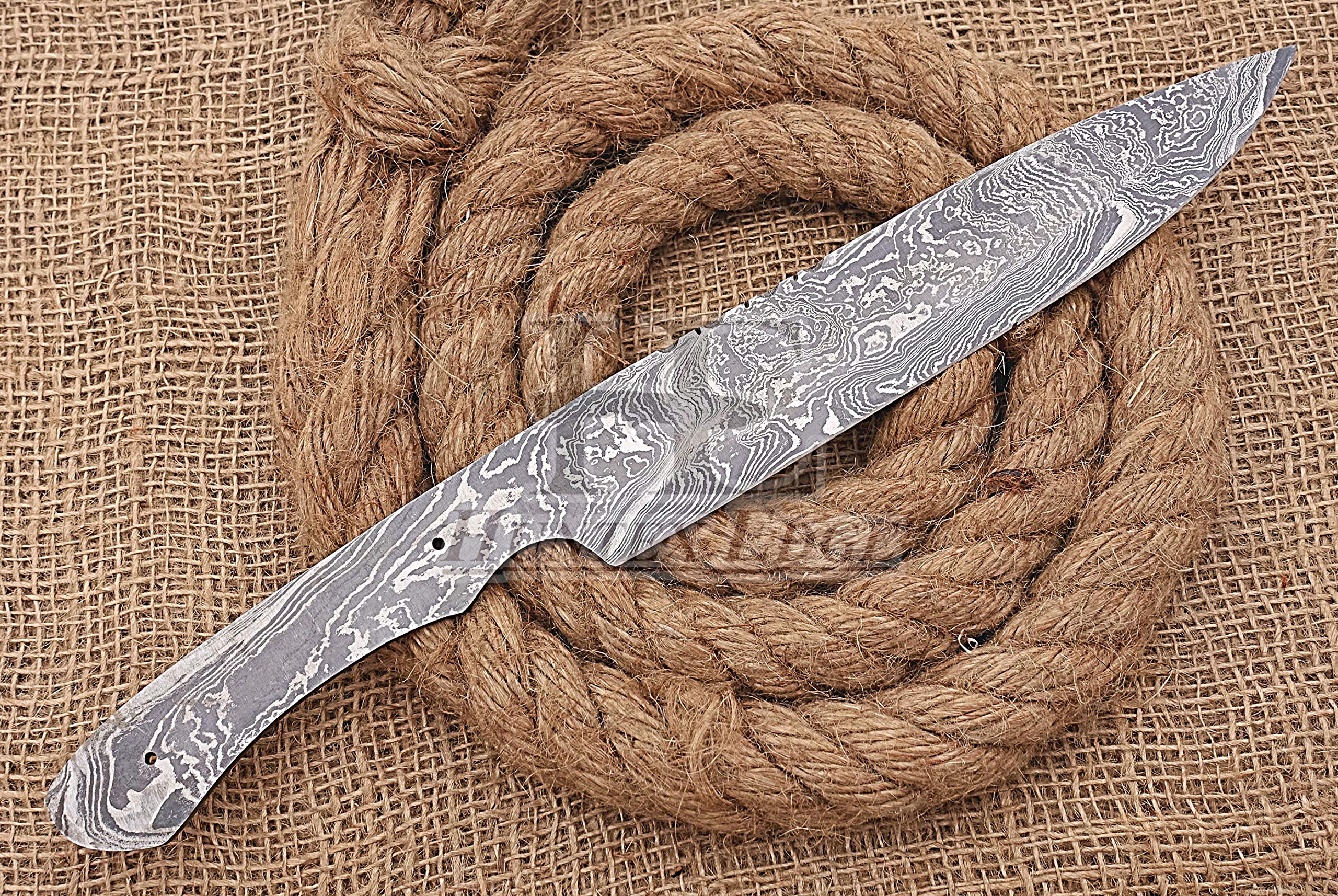 HUNTEX Unique Custom Handmade Hand-Forged Twist Pattern Damascus Steel 13 Inch Long Full Tang Razor Sharp Hunting Blank Blade Neck Sticker Knife