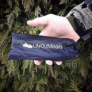 LITEOUTDOORS Ultralight Tent Stake Kit - 8 Aluminum Tent Pegs, 60' Reflective Guy Line, 8 Cord Tensioners - for Backpacking, Hiking, Camping