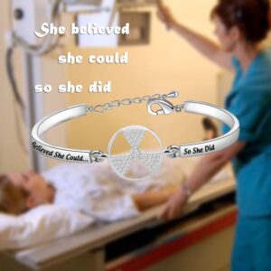 MAOFAED X-Ray Tech Gift Radiographer Gift She believed She Could So She Did Radiology Technologist Gift Radiologist Gift Radiology Graduation Gift Future X-Ray Tech Gift (she believed x ray silver)