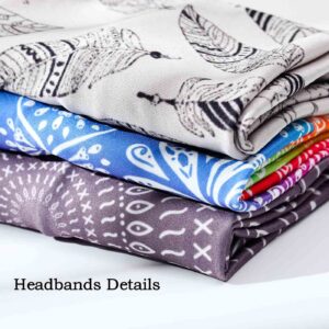 Olbye Boho Headbands 3 Pack - Women's Wide Hairbands, Turban Headbands, Workout Head Wraps, Yoga Hair Scarfs, Fashion Hair Accessories for Women and Girls