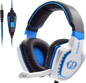 anivia ah28 all-platform stereo headphones gaming headset with mic compatible with pc computers, playstation ps4 xbox one controller, android, ios laptop, smartphone, tablet