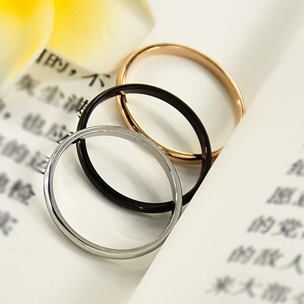 SEniutarm Engagement Love Rings Wedding Bands Couple Fashion Plating Titanium Steel Finger Ring Party Jewelry Accessory Gift for Women/Girl Finger Rings DIY Jewelry Gifts - Silver Us10