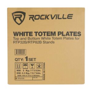 Rockville Top+Bottom Totem Plates to Make RTP32B/RTP82B into White Stands